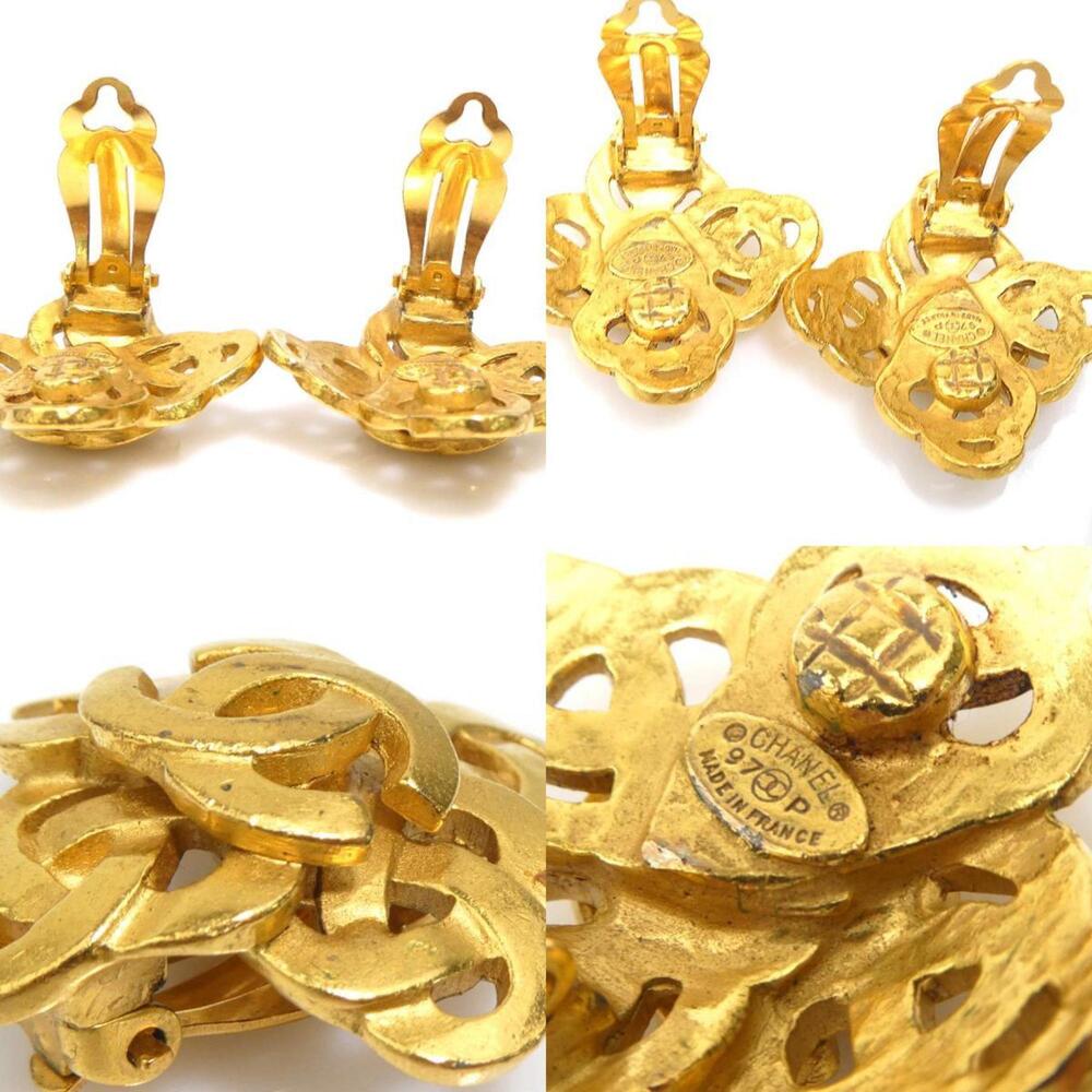 CHANEL Gold Logo Earrings - Picture 5 of 5
